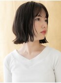 黒髪アッシュくびれヘア切りっぱなし外ハネボブ314X志木20代30代