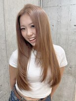 サンク 原宿 表参道(cinq)&nbsp;透明感ピンクミルクティーベージュダブルカラーハイライトカラー