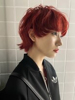 キャロルガーデンズ ボコカ 表参道(Carroll Gardens bococa)&nbsp;ブリーチカラー　ダブルカラー　朱色　暖色