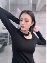 フィヴェント(Fivent) 黒髪韓国小顔レイヤーイメチェン暗めオリーブグレークラゲヘアー