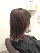 ヘアー グリーン(hair green)&nbsp;30代40代50代/インナーカラーロブ/サーモンピンク