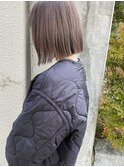 Line bob × highlight creamy beige