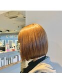 20代30代40代大人可愛い小顔前下がりショートオレンジベージュ