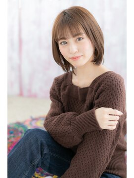 ミック 日暮里店(miq) シースルーバングで透け感ナチュラル小顔前下がりボブa1