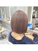 【ツヤ髪ダブルカラー】ピンクベージュ×ボブ