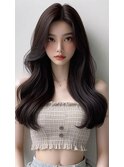 レイヤーロング 小顔カット 2wayバング 韓国ヘア 髪質改善