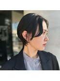 ショート/顔まわりカット/センターパート