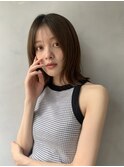 外ハネボブショコラアッシュ前髪小顔カットモテ髪