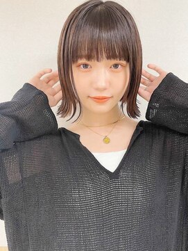 ロシェ 横浜店(loche) ウェットヘア マロンベージュ×小顔外ハネボブ×横浜