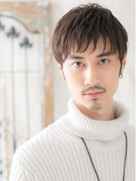 モッズヘア メン 南越谷南口店(mod's hair men) アッシュオリーブのアンニュイパーマ耳だしショートW南越谷