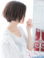 海浜幕張/髪質改善/ミルクティーピンク☆艶感切りっぱなしボブe