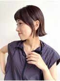 大人ショートボブ短め前髪ショートバング面長絶壁丸顔K20240818
