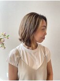 【UHair】顔周り似合わせ★白髪ぼかしハイライト/大人女性