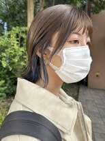 サラ 山口店(SARA)&nbsp;アッシュブラウンにインナーブルー