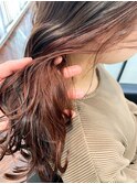 インナーカラー大人可愛い黒髪暗髪カジュアル20代30代