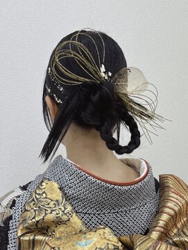 ピエドプールポッシュ(PiED DE POULE POCHE) カチモリ×三つ編みアレンジの和装セット