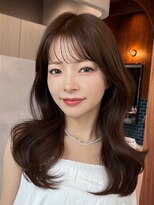 ロンド ボーイ 表参道(Lond BOY)&nbsp;くびれヘア/顔周り/韓国/レイヤーカット/黒髪/ミディアム/表参道