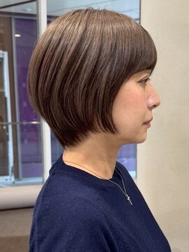 ソワネ 表参道(soigne) 表参道髪質改善カラーウルフショートカットベージュアッシュ40代