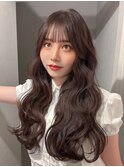 韓国へアレイヤーカット顔周りカットブリーチなしカラーA