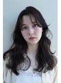 　ロングレイヤー　レイヤーカット　暗髪　顔周りカット