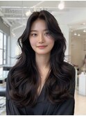 20代レイヤーカット◎美人見えセンターパート春夏カラー