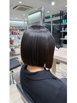 アッシュ 高幡不動店(Ash) ぷつっとボブ地毛風縮毛矯正髪質改善暗染ブルーブラック