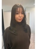 シースルーバング美髪大人可愛いナチュラルカールレイヤーカット