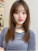 【MINX】くびれヘアアプリコットオレンジハイライトカラー渋谷