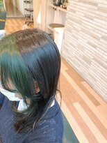 ルッカランス 王子店(Lucca Lance)&nbsp;4月　フェイスフレーミング　ブリーチカラー　グリーン
