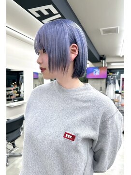 ヒビヲ 天神警固(HIBIO) 顔周りレイヤーカットダブルカラーケアブリーチレイヤーボブ