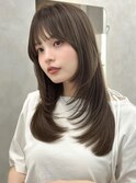 美髪レイヤーカット韓国ヘアハッシュカット小顔前髪イメチェン