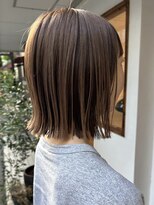 アワイ 池袋 椎名町店(awai)&nbsp;ボブ/ぱっつんボブ/切りっぱなしボブ/アンブレラカラー/ベージュ