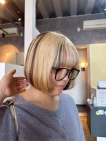 ノーヴァ バイ ボナ 前橋店(nova by bona) 【インナーカラー】抜け感ボブで小顔見せ似合わせ