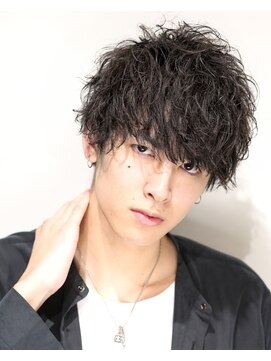 リップスヘアー 銀座(LIPPS hair) 新ツイスト質感工口パーマツーブロック刈り上げアッシュカラー