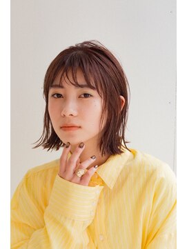 ハク アトリエ(HaKU atelier) 外ハネ小顔バングチェリーブラウンくびれヘア