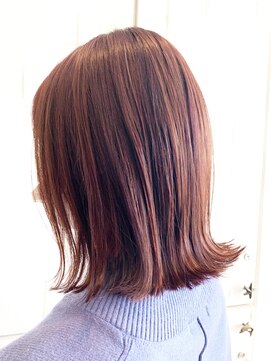 ラ メール ヘア デザイン(La mer HAIR DESIGN) 艶ピンクブラウン×外ハネボブ