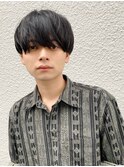 爽やか2ブロック黒髪マッシュ　