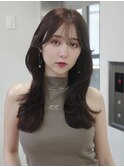 9695黒髪グレージュ髪質改善アッシュブラック韓国ワンホンヘア