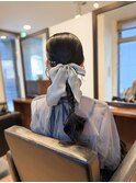 大人綺麗めタイトローポニーヘアアレンジ