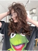 【relax hair】コテ巻きアレンジ_センターパート_ミディアムヘア