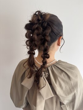 ロックワークオレンジ 西中島店(ROCK WORK ORANGE) お呼ばれヘア*編みおろしポニー