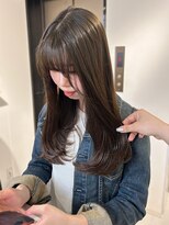 ハピネス 梅田茶屋町店(HAPPINESS)&nbsp;オリーブベージュ/レイヤーカット/韓国ヘア/髪質改善/顔まわり