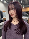 xレイヤーカット/イメチェン/ホワイトブロンド/外ハネボブ/美髪/