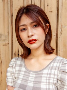 リュープリエ 笹塚(Lieu plie) 重め外ハネミディ/ボブベース/くびれ/トップレイヤー