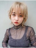 【GEEKS渋谷】ネオウルフ/ナチュラルブロンド/小顔レイヤー/前髪