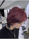 メンズハイトーンウルフエンドカラー &nbsp;ワインレッド×ブラック