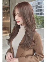 ケシキ 表参道 原宿(kesiki.)&nbsp;ミディアムレイヤー顔周りレイヤーハッシュカット韓国へア