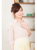 編み込みアップヘアー