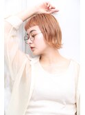 [OCEAN Hair&Life藤原純] パツっとオン眉前髪×外はねミニボブ☆