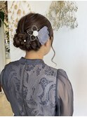 フラワー編み込みシニヨン